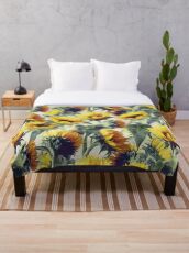 Sunflowers Forever Throw Blanket