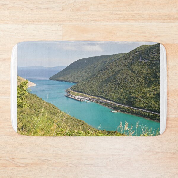 Item preview, Aerial panoramic view to the small seaport in Istra, Croatia designed and sold by anytka.