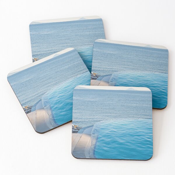 Item preview, Empty infinity pool on the sunset, quiet bue sea designed and sold by anytka.