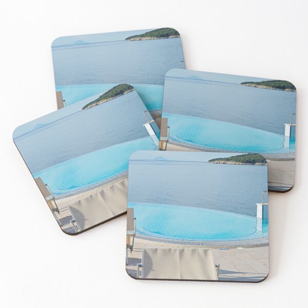 Item preview, Empty infinity pool on the sunrise, quiet bue sea designed and sold by anytka.
