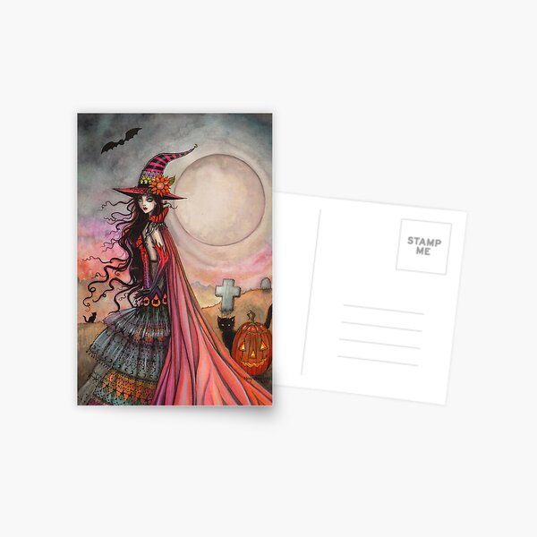 The Fanciful Witch Halloween Fantasy Art by Molly Harrison Postcard