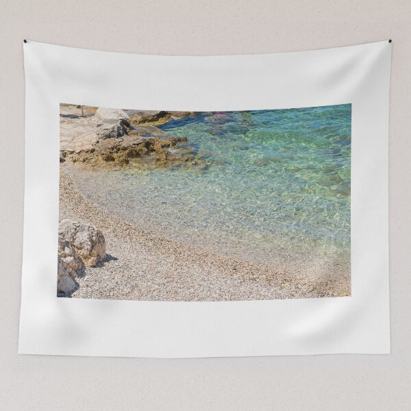 Item preview, Rocky beach, bue transperent sea in Istria, Croatian coast designed and sold by anytka.