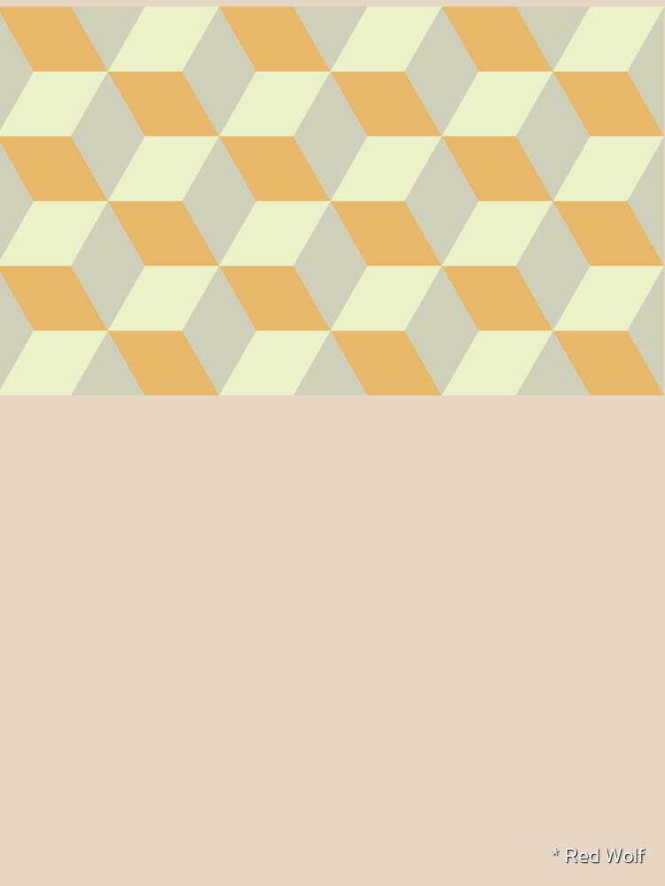 Geometric Pattern: 3D Cube: Tan/Orange by redwolfoz