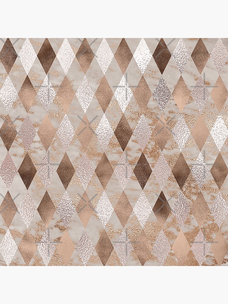 Small Copper and Blush Rose Gold Marble Argyle by UtArt