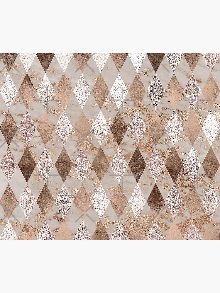 Small Copper and Blush Rose Gold Marble Argyle by UtArt