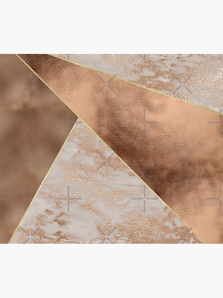 Copper Foil and Blush Rose Gold Marble Triangles by UtArt