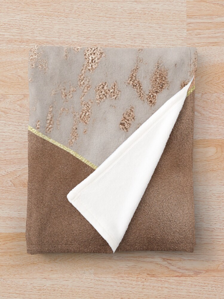Alternate view of Copper Foil and Blush Rose Gold Marble Triangles Throw Blanket