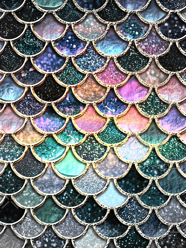 Silver and Metal Sparkle Faux Glitter Mermaid Scales by UtArt
