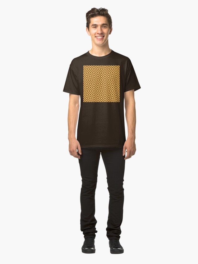 Alternate view of Geometric Pattern: Diamond Strobe: Brown Classic T-Shirt