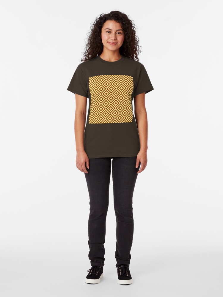 Alternate view of Geometric Pattern: Diamond Strobe: Brown Classic T-Shirt