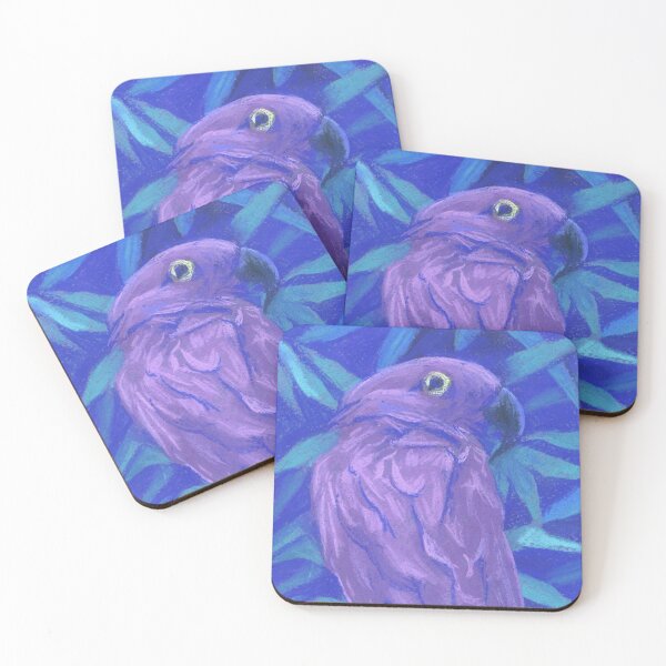 Item preview, Purple parrots, Couple of Birds, Tropical Animals Pastel designed and sold by Julia Khoroshikh.