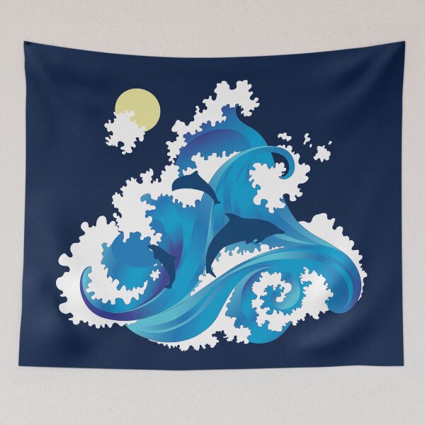 Item preview, Big Waves and Dolphins Playing designed and sold by Anna Lemos.