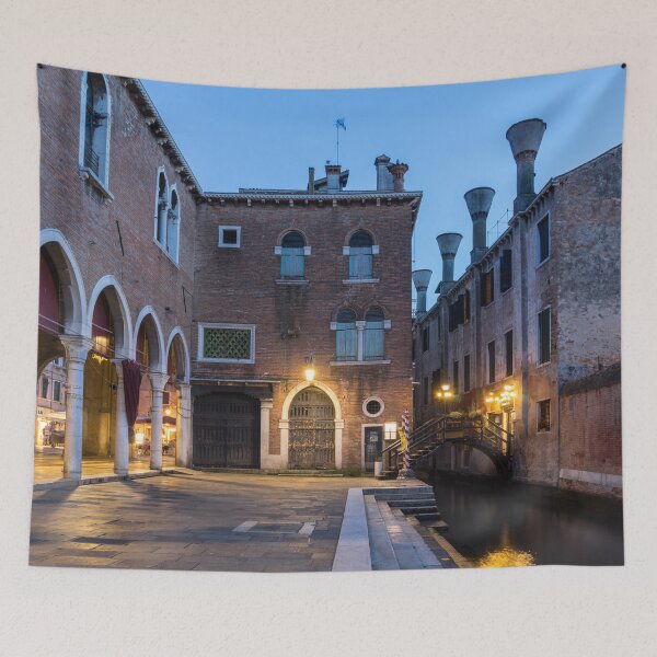 Item preview, Rialto Fish Market at Dusk - Marvelous Venice Italy designed and sold by Georgia Mizuleva.