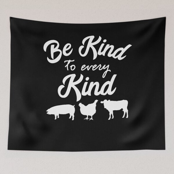 Item preview, Be Kind To Every Kind Vegan Vegetarian Veggie Quote designed and sold by BornDesign.