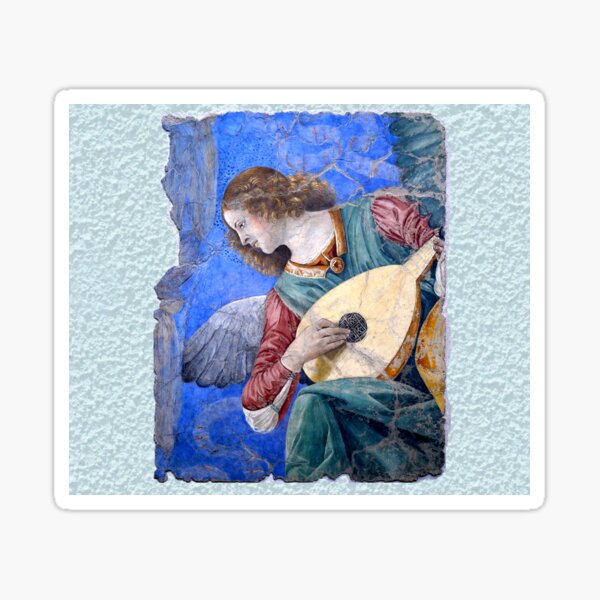 Item preview,  MUSIC MAKING CHRISTMAS ANGEL Lute Player Antique Fresco designed and sold by BulganLumini.
