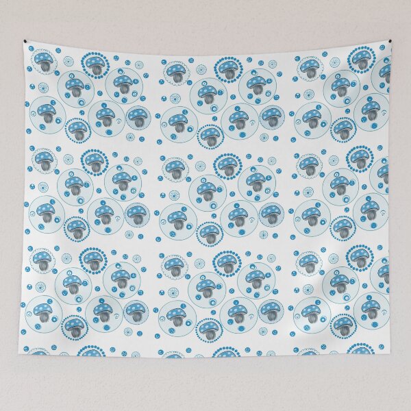 Item preview, Blue Mushrooms designed and sold by Clare Colins.