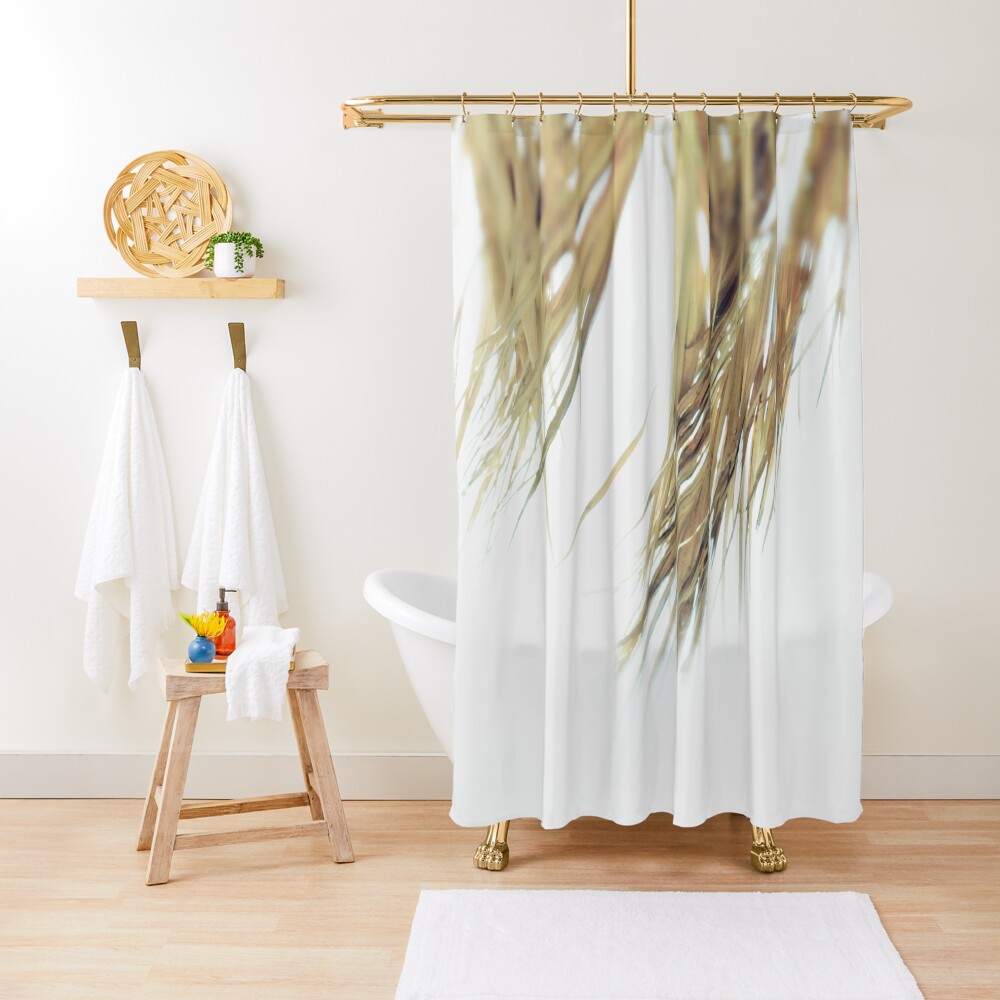 Beach details Palm leaves shade Shower Curtain
