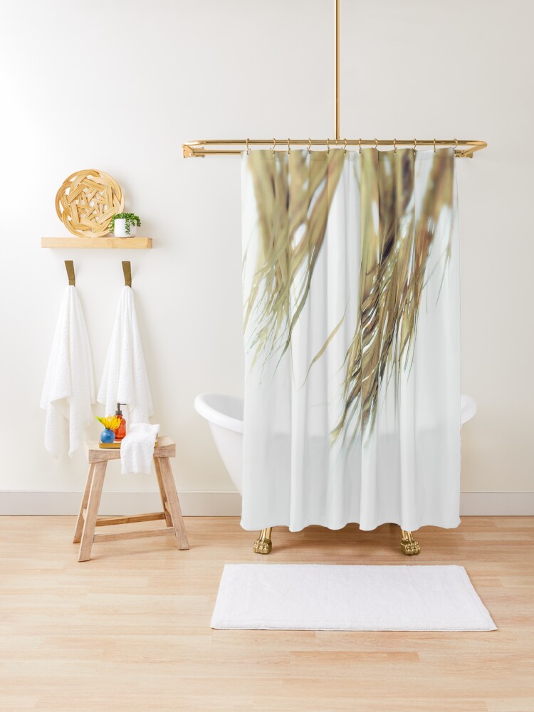 Beach details Palm leaves shade Shower Curtain - Ocean breeze bathroom decor