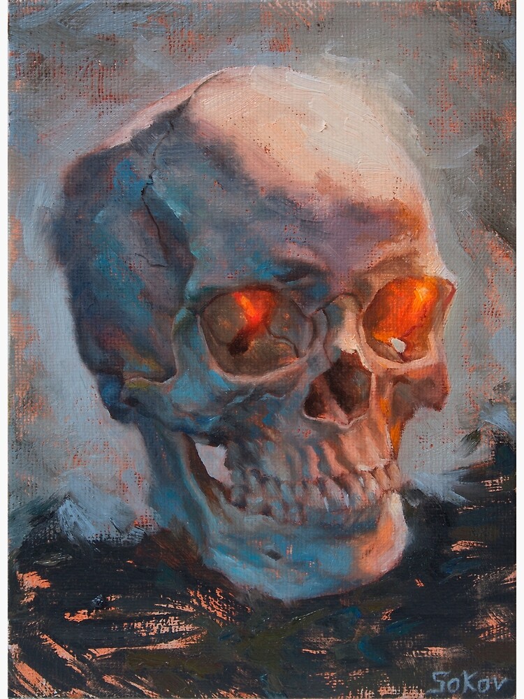 Skull Oil Painting" Greeting Card by pavelsokov | Redbubble