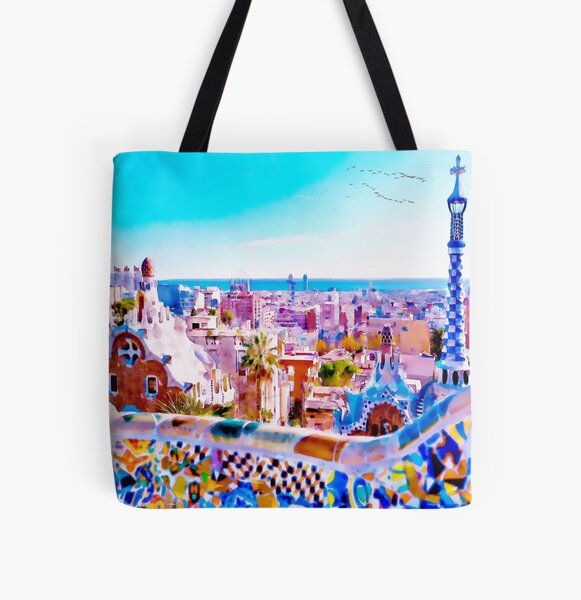 Vista previa del artículo con la obra «Parque Güell Pintura a la acuarela», diseñado y vendido por caracatita75.