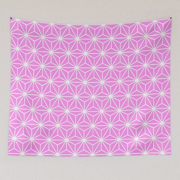 Item preview, Asanoha Star Or Hexagon Motif White On Pink designed and sold by taiche.