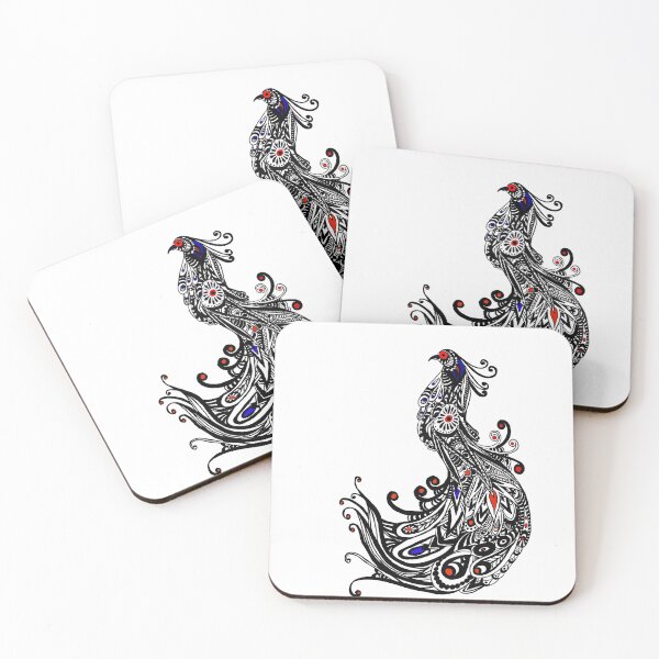 Item preview, Peacock Black White Red Pattern designed and sold by Patricia Piotrak.