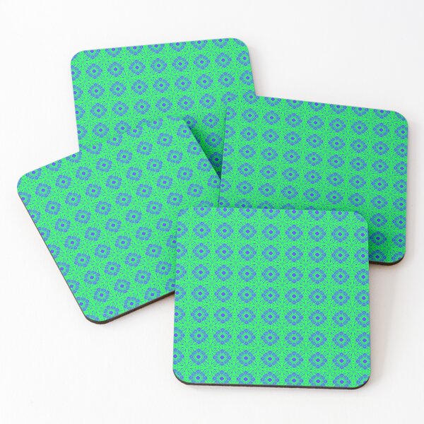 Item preview, beautiful green and blue ornamental tile pattern design designed and sold by AgnieszkaArt.