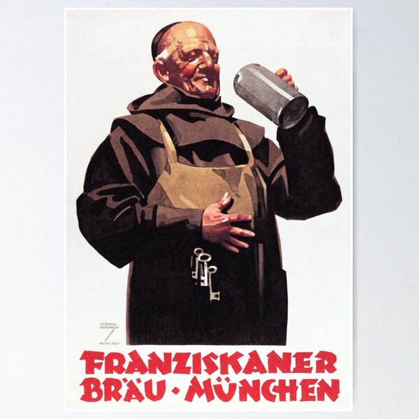Item preview, FRANZISKANER BRAU MUNCHEN German Vintage Beer Advertisement  designed and sold by retroposters.