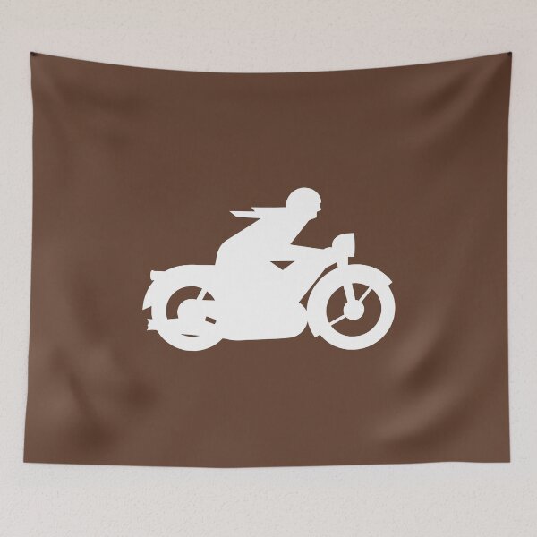 Item preview, AWO Motorcycle Rider Silhouette (white) designed and sold by VEB Ostladen.