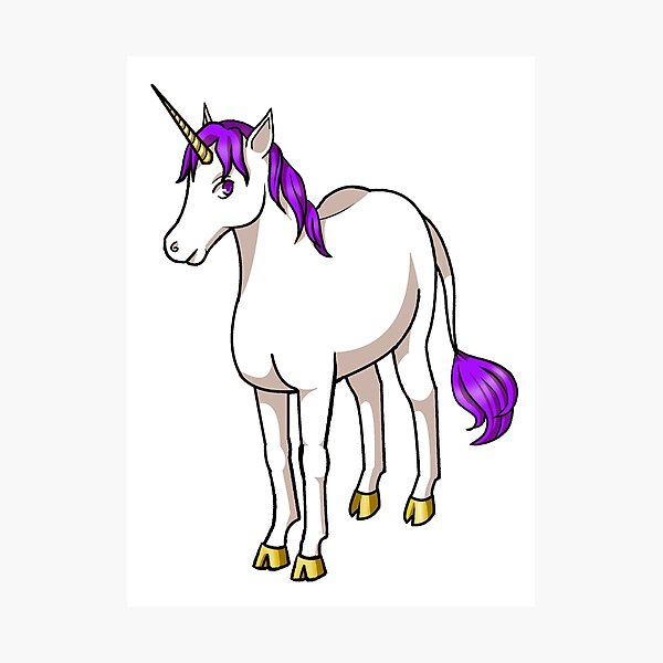 Iten the Purple Unicorn Photographic Print