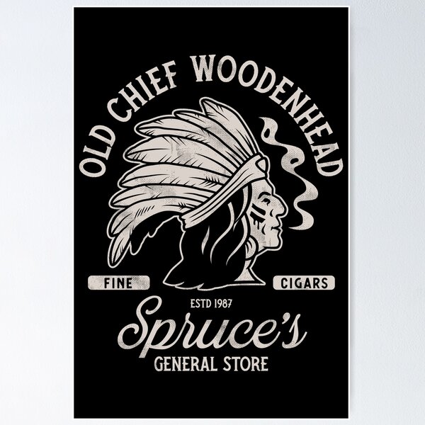 Item preview, Old Chief Woodenhead Black & White - Vintage Distressed Horror Movie designed and sold by Nemons.