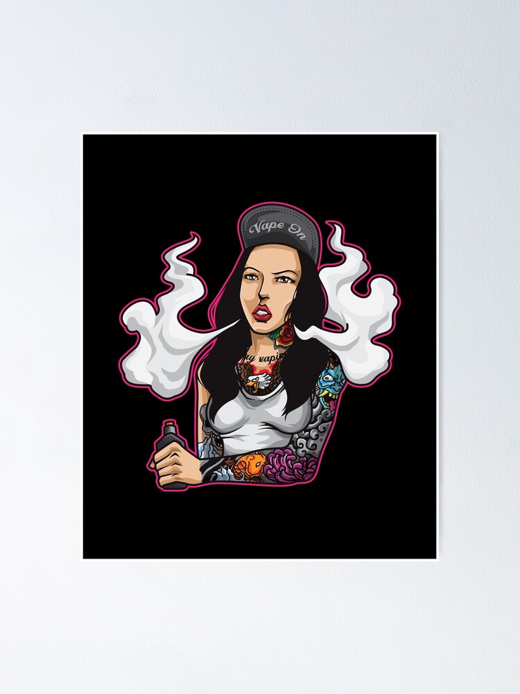 Poster avec l'uvre Illustration de la reine de la vape | Femmes tatoues vapotant de l'artiste anziehend | Redbubble Poster avec l'uvre Illustration de la reine de la vape | Femmes tatoues vapotant de l'artiste anziehend | Redbubble