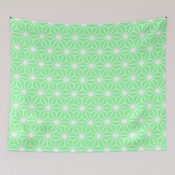 Item preview, Asanoha Star Or Hexagon Motif White On Pale Green designed and sold by taiche.