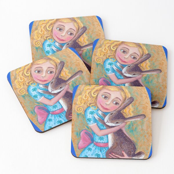 Item preview, Girl in a aquamarine dress with a bunny designed and sold by govorun.