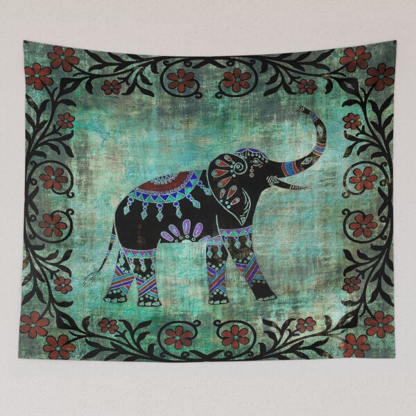 Item preview, Indian Elephant Decorative Asian Floral Art  designed and sold by Inspired Images.