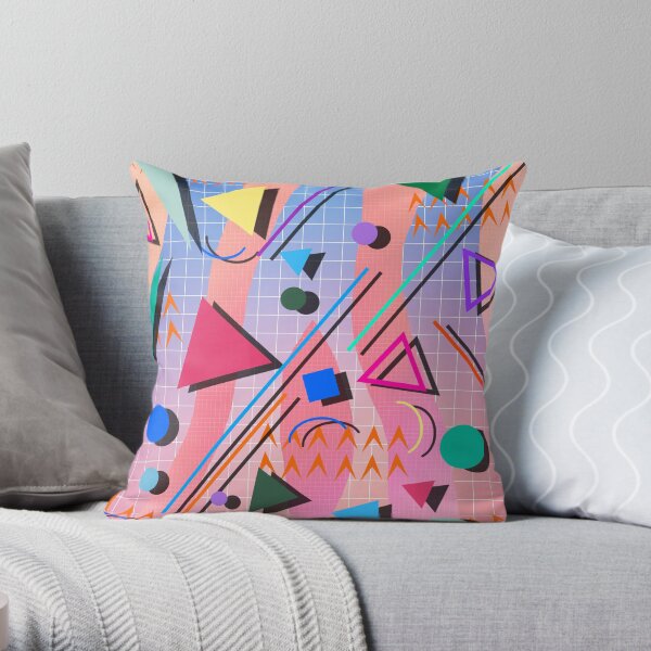 80s pop retro pattern 2 Throw Pillow