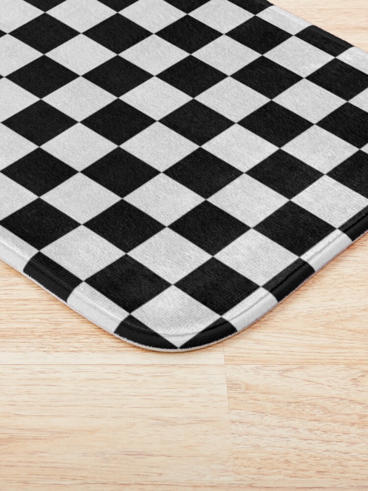Alternate view of CHECK, Pattern, Checks, Checkered, Black & white. Bath Mat