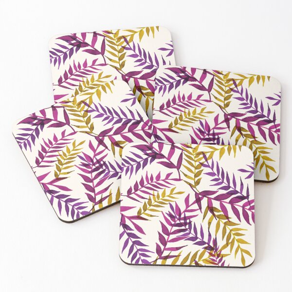 Item preview, Leaves lila mustard, pattern, nature tropical designed and sold by RanitasArt.