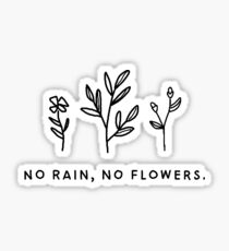 no rain, no flowers Sticker
