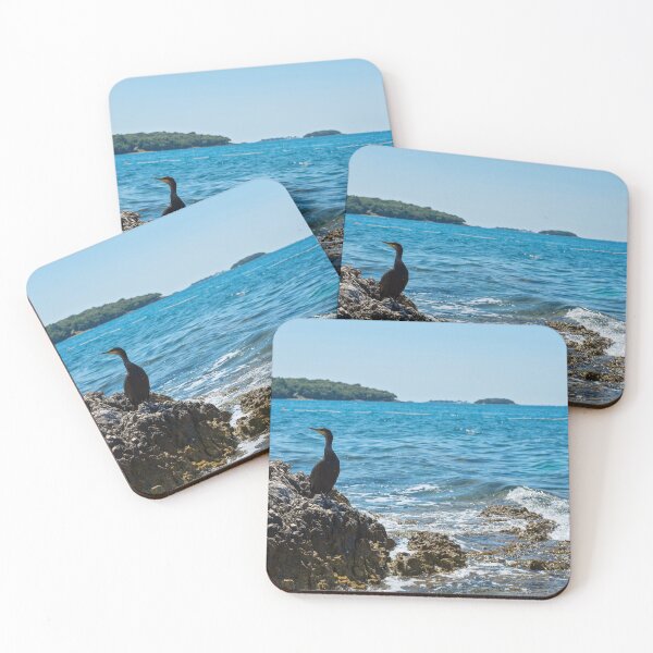 Item preview, Cormorant on the rocky beach in Istria, Croatian coast designed and sold by anytka.
