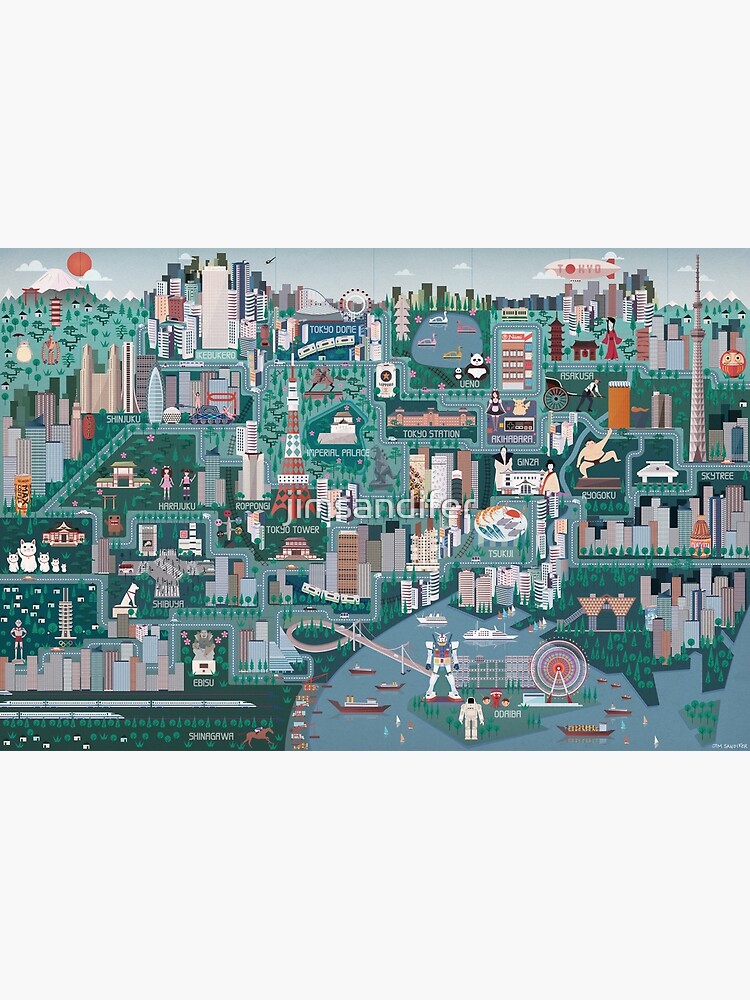 Tokyo Illustrated Map by jimsandifer
