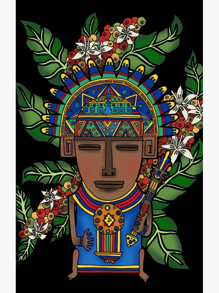 MUISCA CHIBCHA COLOMBIA COFFEE PLANT - full colour by intenzaesthetic
