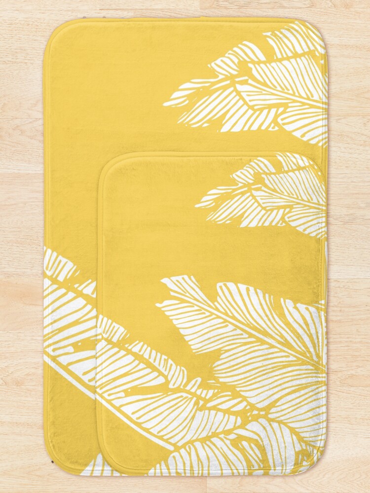 Alternate view of Banana Leaves on Yellow Bath Mat