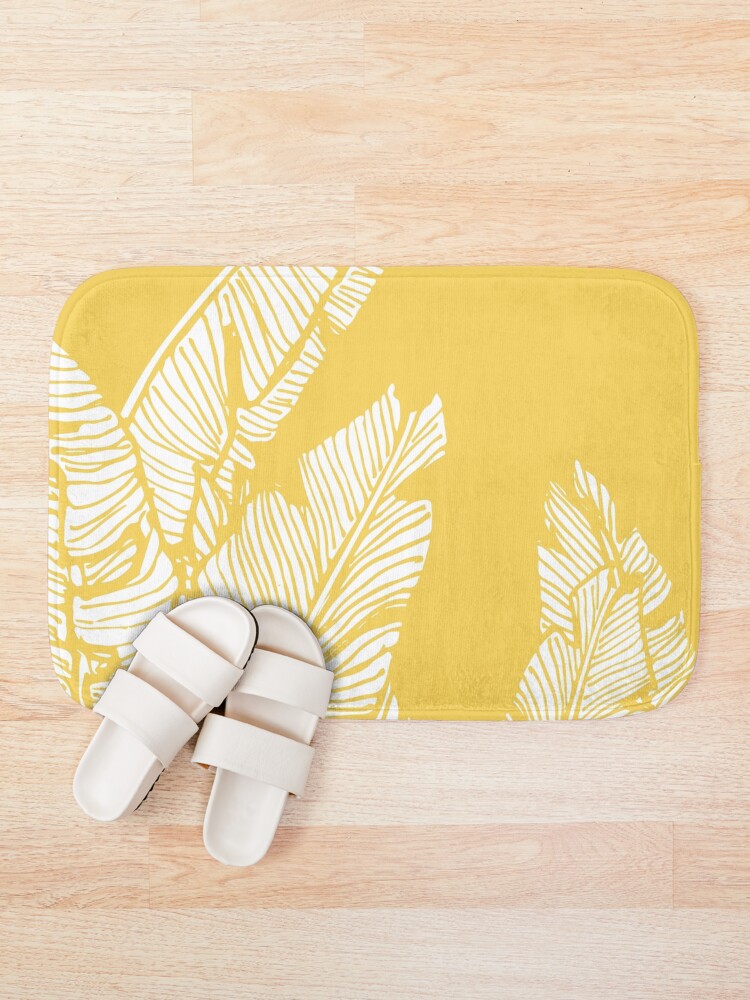 Alternate view of Banana Leaves on Yellow Bath Mat