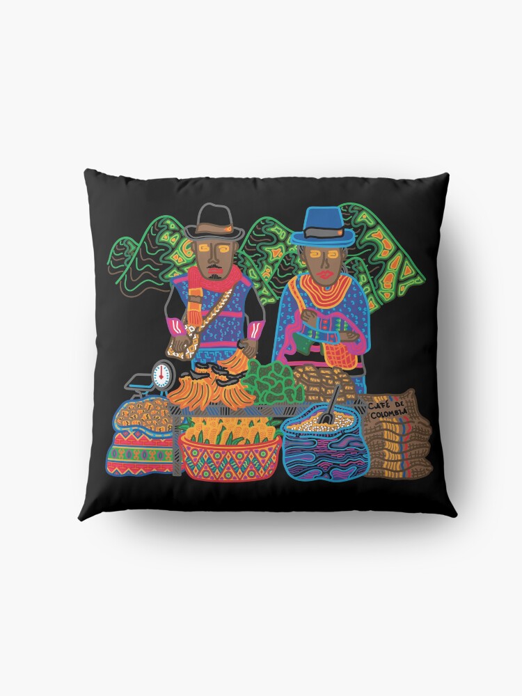 Alternate view of SILVIA MARKET GUAMBIANO SOUTH AMERICA COLOMBIA - full colour Floor Pillow