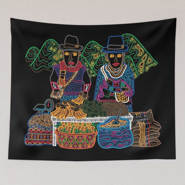 Item preview, SILVIA MARKET GUAMBIANO SOUTH AMERICA COLOMBIA - linework designed and sold by Xotico Design.