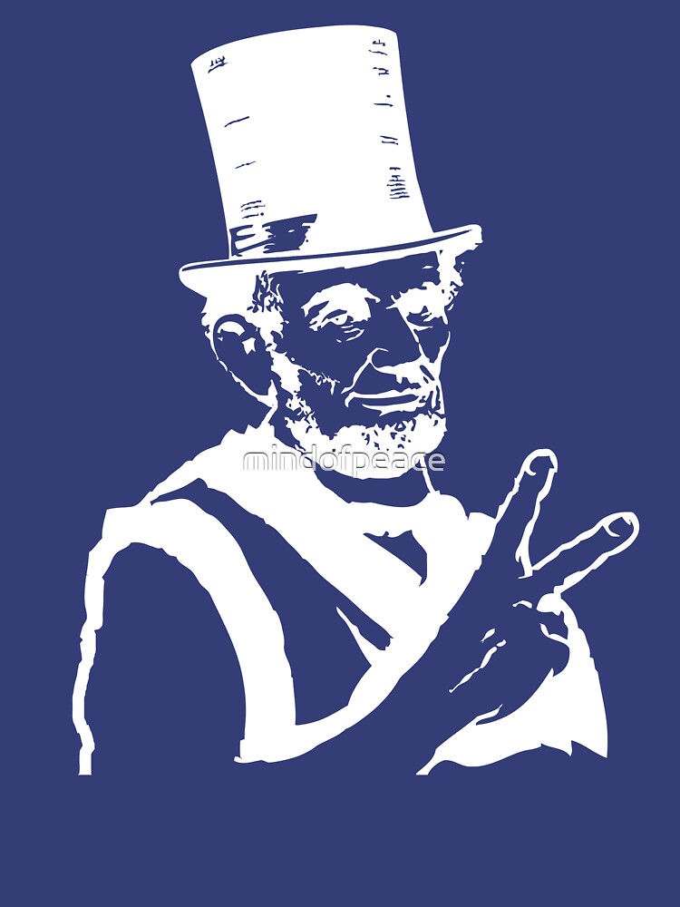 Abraham Lincoln Peace Sign Symbol White by mindofpeace