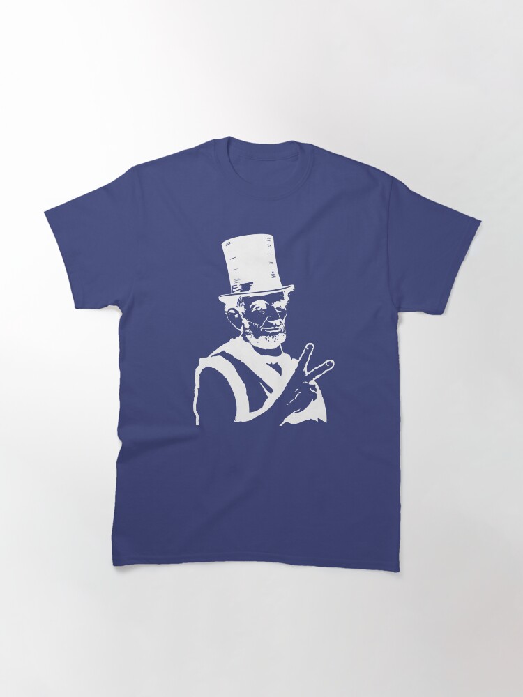 Thumbnail 2 of 7, Classic T-Shirt, Abraham Lincoln Peace Sign Symbol White designed and sold by mindofpeace.