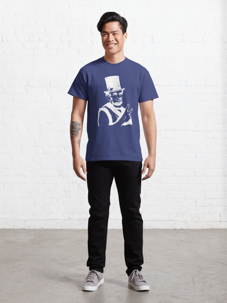 Thumbnail 3 of 7, Classic T-Shirt, Abraham Lincoln Peace Sign Symbol White designed and sold by mindofpeace.