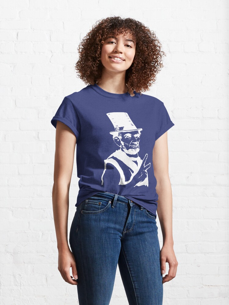 Thumbnail 4 of 7, Classic T-Shirt, Abraham Lincoln Peace Sign Symbol White designed and sold by mindofpeace.